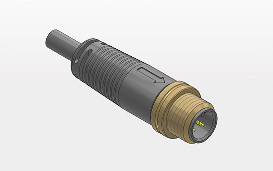 M12 CONNECTOR - 12P A CODE MF STRAiGHT BRASS TPU