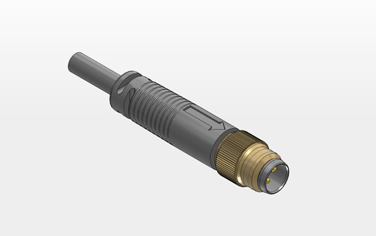 M8 CONNECTOR - 3P MALE SiNGLE ENDED CABLE, BRASS