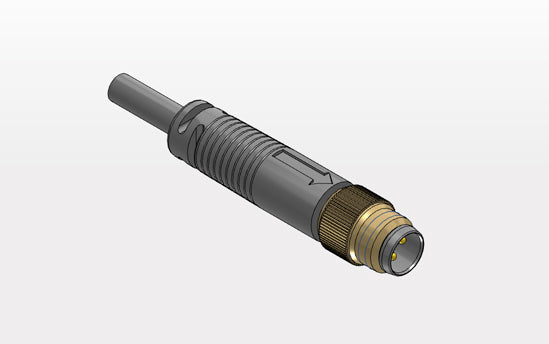 M8 CONNECTOR - 3P MALE TO FEMALE CABLE, BRASS