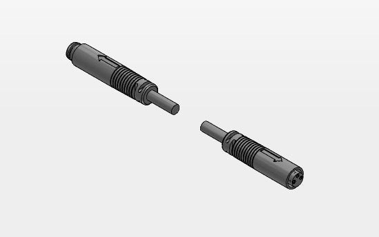 M8 CONNECTOR - 3P MALE TO FEMALE CABLE, SNAPLOCK